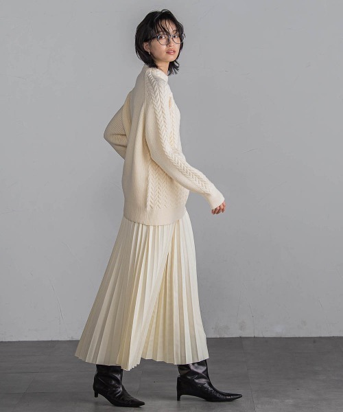 「MAYSON GREY」 プリーツスカート M ブラウン レディース_画像8