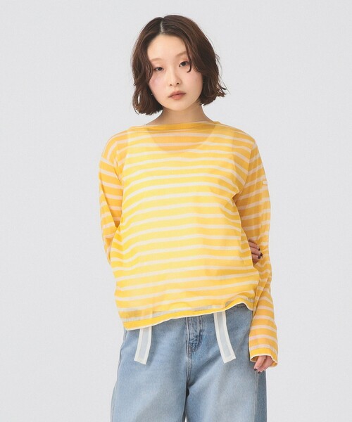 Ray BEAMS（レイ ビームス） tシャツ ORCIVAL / シースルー ボーダー