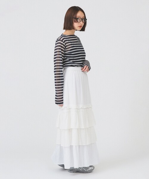 Ray BEAMS（レイ ビームス） tシャツ ORCIVAL / シースルー ボーダー