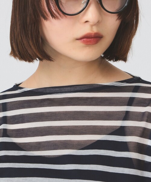 Ray BEAMS（レイ ビームス） tシャツ ORCIVAL / シースルー ボーダー