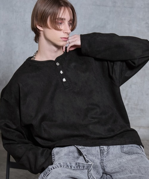 「SERACE」 長袖Tシャツ M ブラック メンズ_画像8