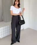 tシャツ 半袖 2WAYオフショルドレープTシ...の詳細画像5