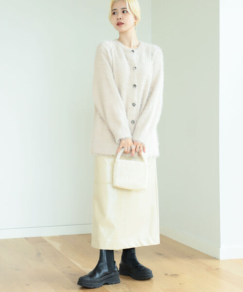 「BeAMS DOT」 ニットカーディガン FREE グリーン レディース_画像6