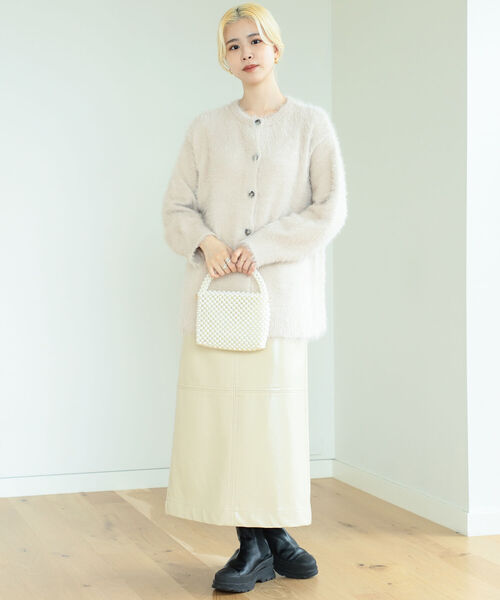 「BeAMS DOT」 ニットカーディガン FREE グリーン レディース_画像7