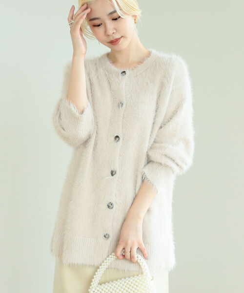 「BeAMS DOT」 ニットカーディガン FREE グリーン レディース_画像9