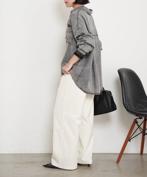 「Jena espace merveilleux」 長袖シャツ FREE サックスブルー レディース_画像5