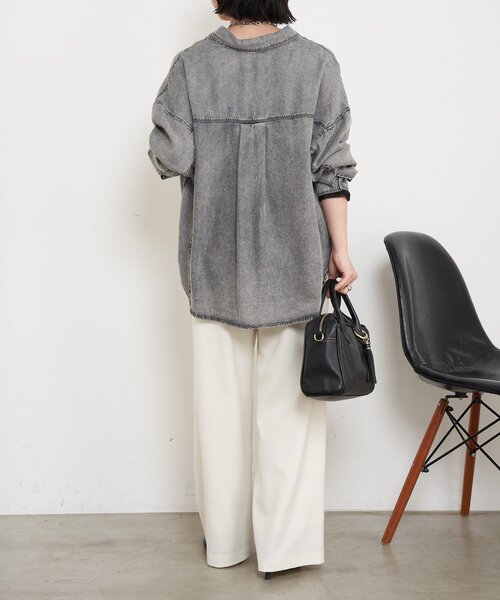 「Jena espace merveilleux」 長袖シャツ FREE サックスブルー レディース_画像6