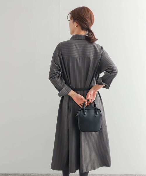 「URBAN RESEARCH DOORS」 シャツワンピース MEDIUM チャコールグレー レディース_画像4
