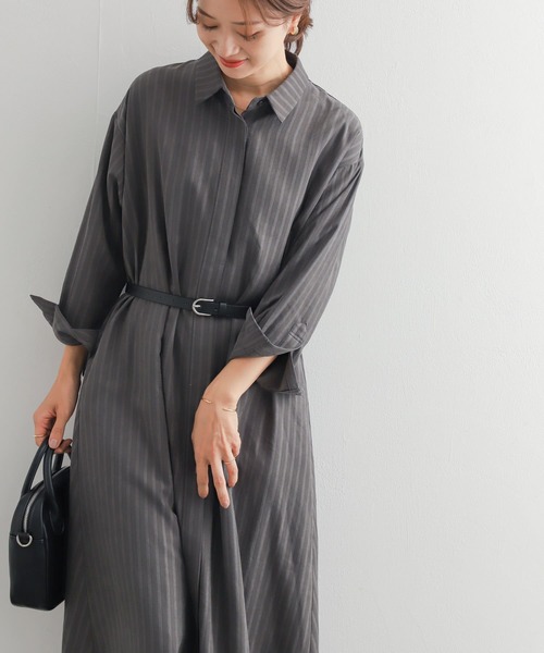 「URBAN RESEARCH DOORS」 シャツワンピース MEDIUM チャコールグレー レディース_画像6