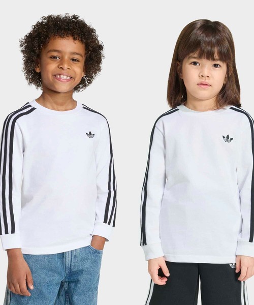 Originals - アディダス XSサイズ 長袖 Tシャツ スリーストライプス ロンT 白 adidas（アディダス） adidas tシャツ スリーストライプス 長袖 T