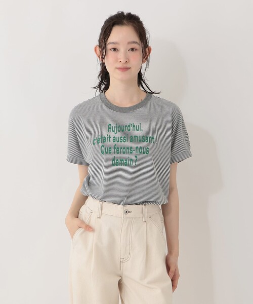 Afternoon Tea（アフタヌーンティー） tシャツ 半袖 ボーダーロゴ