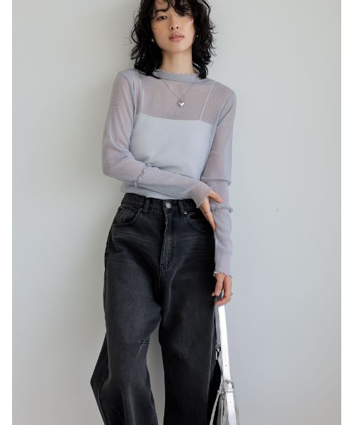 「Re:EDIT」 デニムパンツ MEDIUM ネイビー レディース_画像6