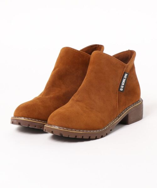 STYLEBLOCK ブーツ スエード調サイドジップショートブーツ レディース