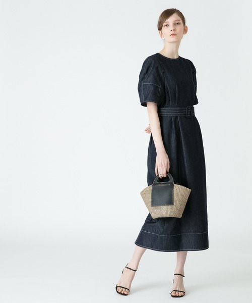 在庫限り ワンピース Loulou Willoughby ウエストタックベルト付きデニムワンピース 最安値挑戦 Homeofmalones Com