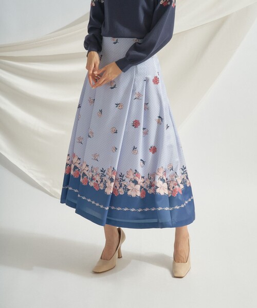 グレースコンチネンタル（GRACE CONTINENTAL）/ブーケスカーフプリントフレアスカート GRACE CONTINENTAL（グレースコンチネンタル） スカート ブーケ