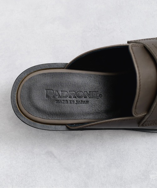 靴 PADRONE BL CUT OFF LOAFERS BLACK PADRONE 革靴 ローファー スリッポン パドローネ BL CUT OFF
