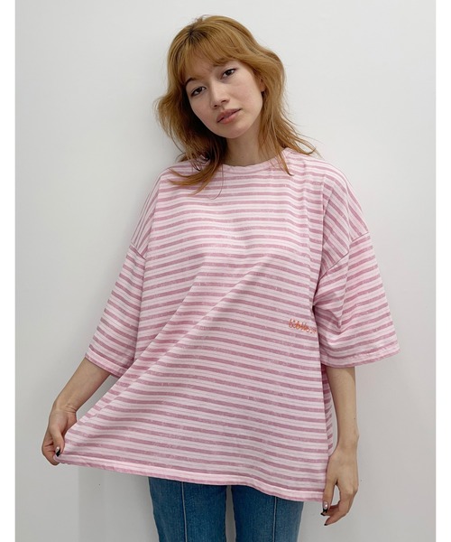 tシャツ Tシャツ レディース 「8」「it」「Little Sunny Bite」Stripe big tee｜zozo