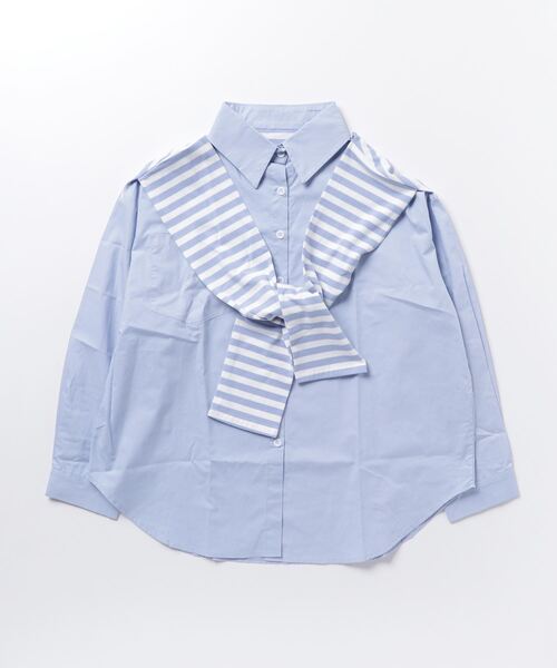 ブラウス シャツ Docking Border Shirt レディース