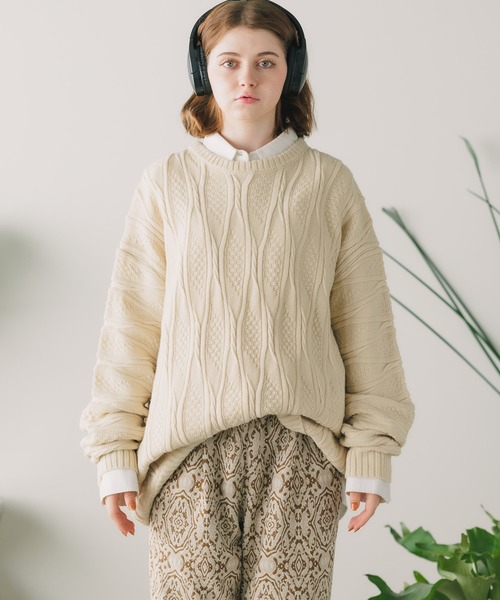 ニット セーター ３D ソリッド クルーネックニット レディース UN3D. ニット セーター COLOR BLOCK SHEER TOP / カラーブロック