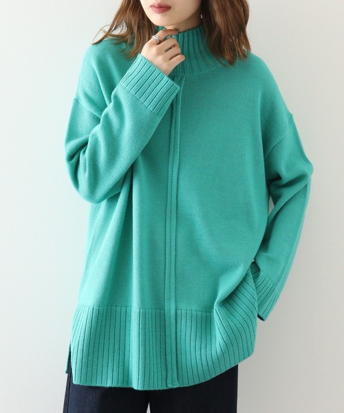 ニット セーター BRODIAEA タック入りハイネックプルオーバー