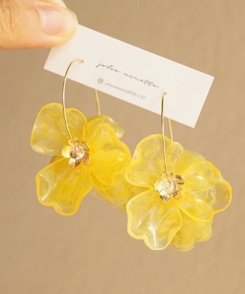 CERCA ピアス jolie minette/ビックフラワー ゴールド フープ