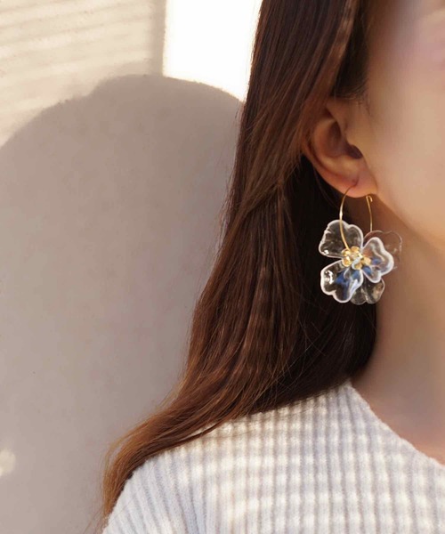 高い信頼 厚い信頼 CERCA フープ ゴールド minette/ビックフラワー jolie ピアス アクセサリー
