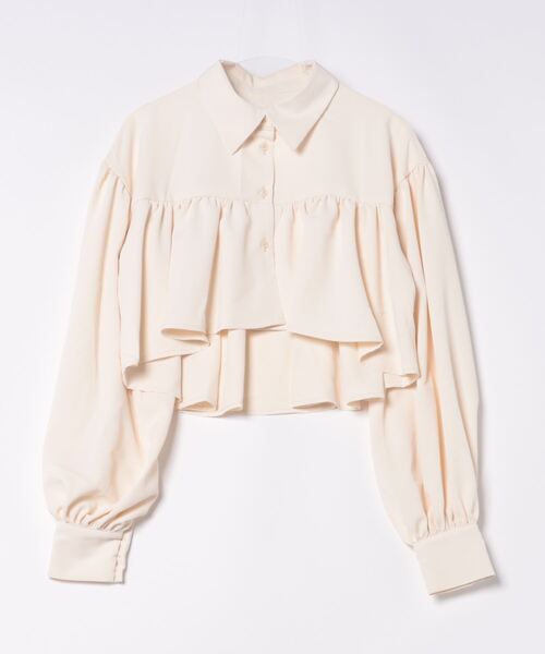 STYLEBLOCK ブラウス シャツ ツイルクロップドギャザーブラウス