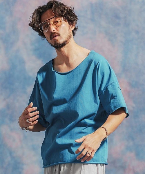 Jih Nunc tシャツ mt8868- ルーズネックカットソー メンズ