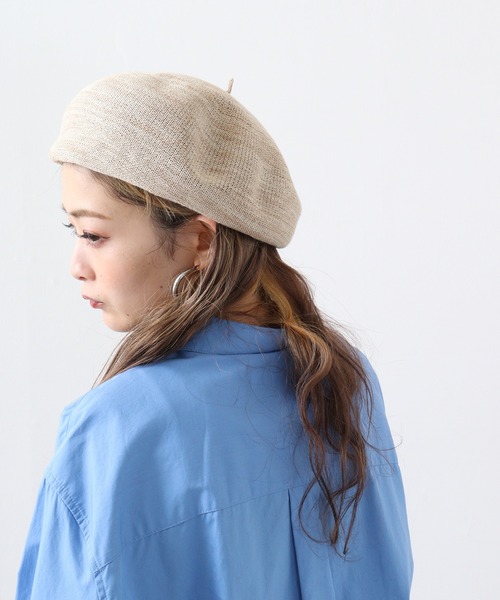 Sense of Grace 帽子 ベレー帽 綿麻 メランジニットベレー帽