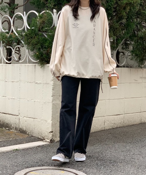 mi via loca トレーナー スウェット ミニ裏毛裏使いパイピングロゴ