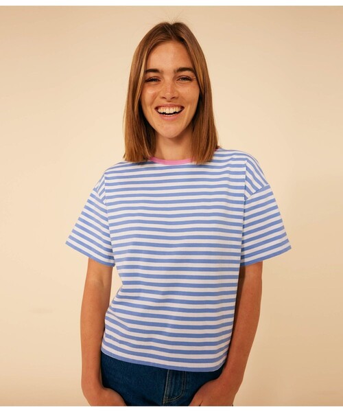 tシャツ ボクシーボーダー半袖Ｔシャツ レディース