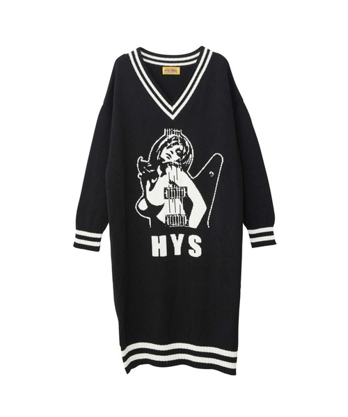 HYSTERIC GLAMOUR」 ニットワンピース FREE ブラック レディース
