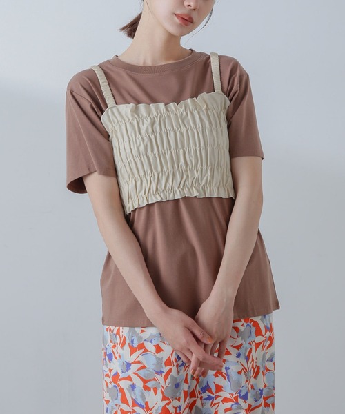 ベスト ジレ RITA ROW/Poplin smoked body レディース