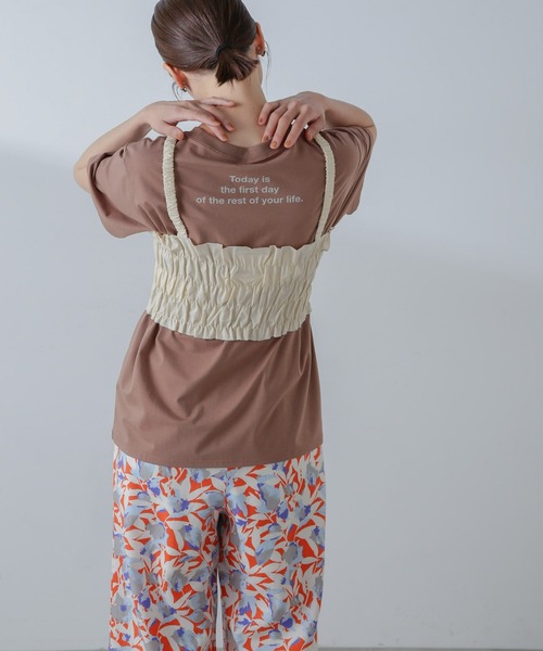 ベスト ジレ RITA ROW/Poplin smoked body レディース RITA ROW ベスト ジレ ROW/Poplin smoked body レディース