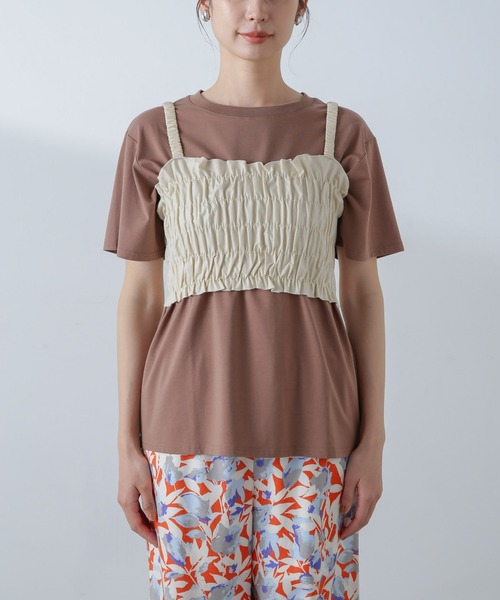 ベスト ジレ RITA ROW/Poplin smoked body レディース RITA ROW ベスト ジレ ROW/Poplin smoked body レディース