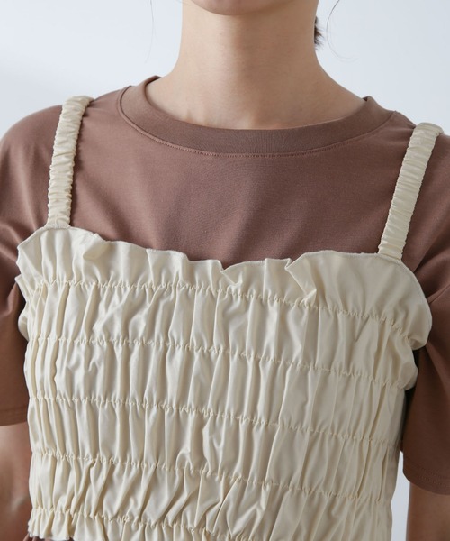 ベスト ジレ RITA ROW/Poplin smoked body レディース RITA ROW ベスト ジレ ROW/Poplin smoked body レディース