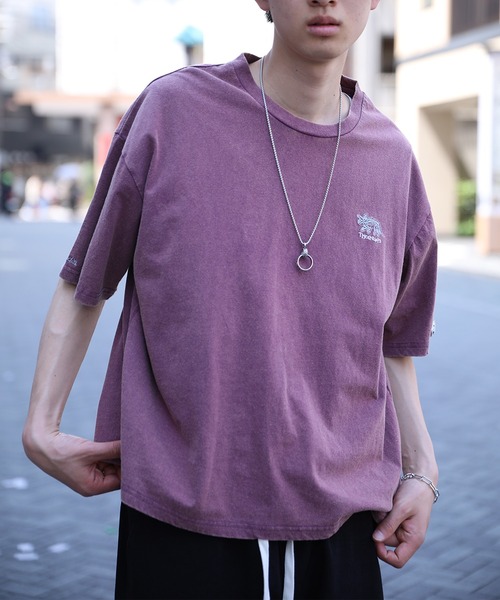 tシャツ HOOK -original- 恐竜刺繍ウォッシュ半袖TEE メンズ