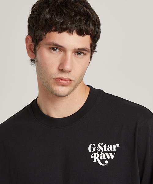送料込★G-Star★Placed Boxy 長袖Tシャツ G-STAR RAW tシャツ FOXY CHEST BOXY T-SHIRT/グラフィックロゴ