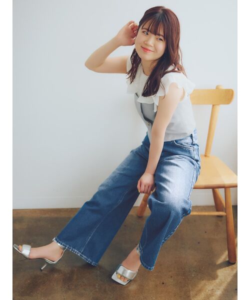 ブラウス シャツ セミシアーラッフルブラウス「低身長・小柄女性