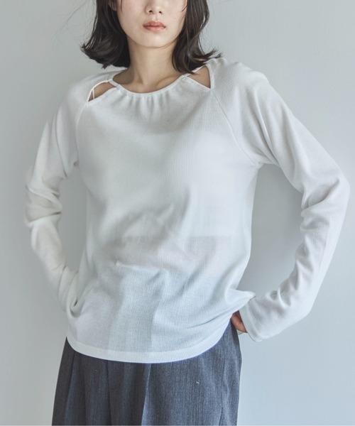 tシャツ Back ribbon cut top　　バックリボンカットトップ レディース バックリボンTシャツ /Back Ribbon T-Shirts | FICTION TOKY