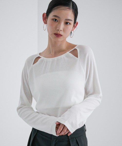 feepur（フェピュール） tシャツ バックリボンカットアウトロンTee 