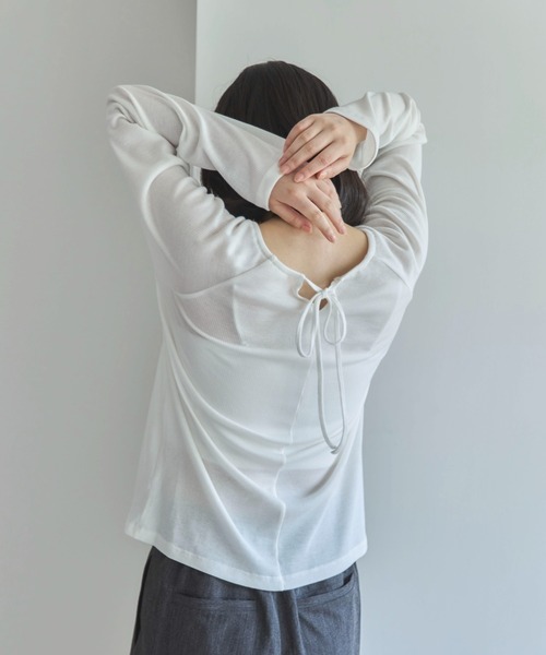 【タグ付新品】チャコット ヨガ バックリボンヘムフィットTシャツ ロングスリーブ タグ付新品】チャコット ヨガ バックリボンヘムフィットTシャツ