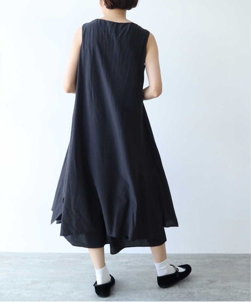 yuni ワンピース コットンシルク プロダクトダイ レイヤードワンピース