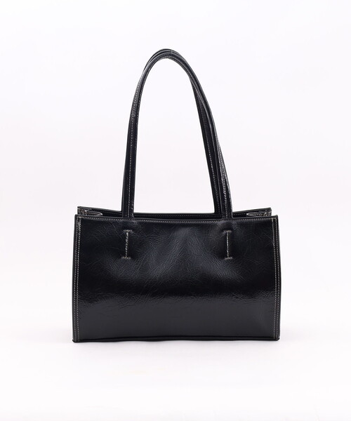 COOCO（クーコ） トートバッグ ツヤフェイクレザー横長トートバッグ