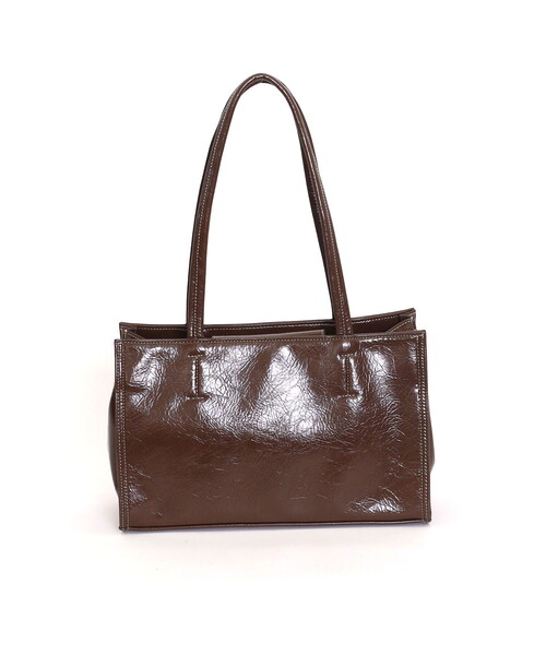COOCO（クーコ） トートバッグ ツヤフェイクレザー横長トートバッグ