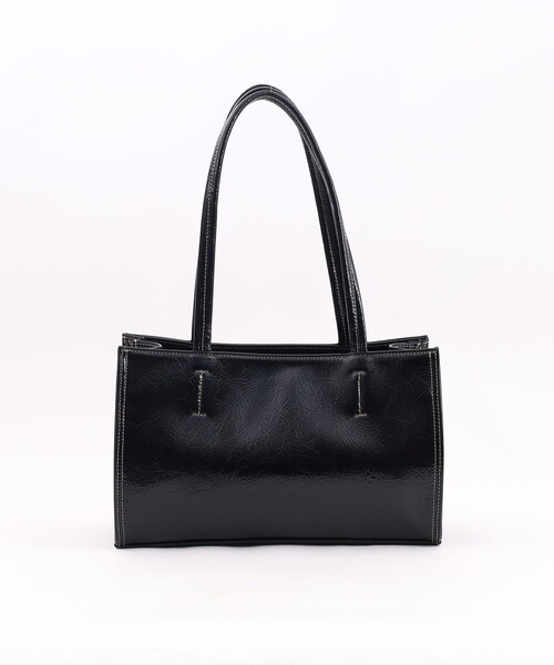 COOCO（クーコ） トートバッグ ツヤフェイクレザー横長トートバッグ