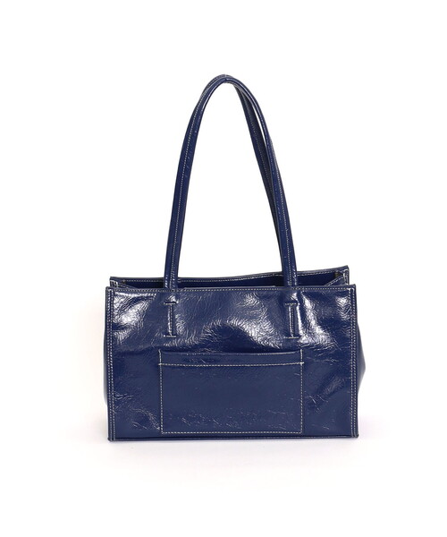 COOCO（クーコ） トートバッグ ツヤフェイクレザー横長トートバッグ