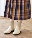 ブーツ リブニット 切り替え ソックスブーツ ...の詳細画像4