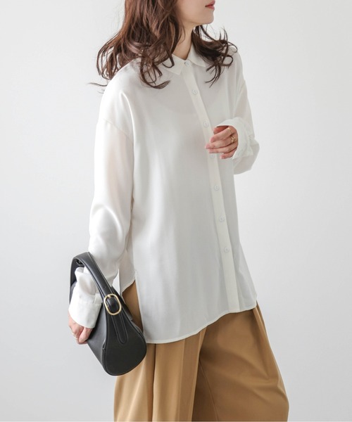 バックロングシャツ La-gemme（ラジェム） ブラウス シャツ バックロングシャツ レディース