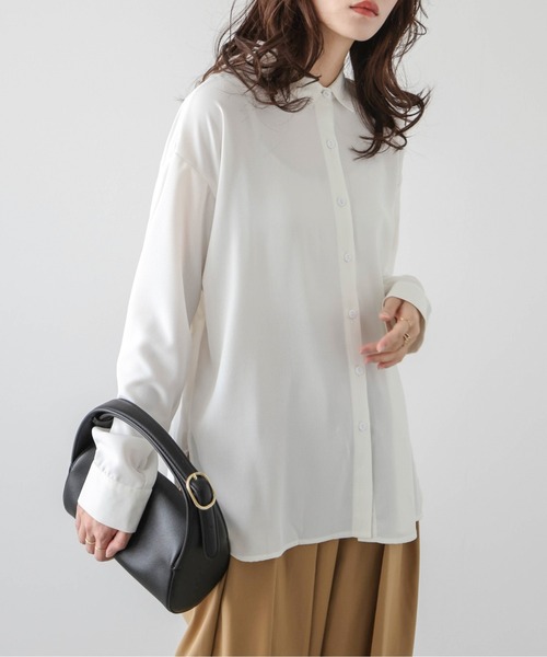 La-gemme（ラジェム） ブラウス シャツ バックロングシャツ レディース
